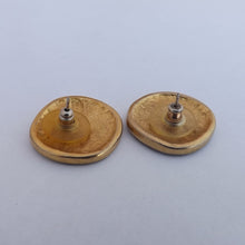 Load image into Gallery viewer, Red &amp; Gold Tone Vintage Stud Earrings
