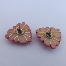 Load image into Gallery viewer, Red &amp; Gold Tone Vintage Stud Earrings
