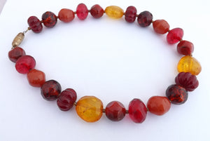 Red, Orange & Yellow Chunky Acrylic Bead Necklace