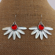 Load image into Gallery viewer, Silver Tone Floral Earrings (4x colour options)
