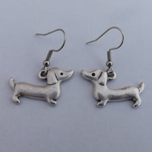 Load image into Gallery viewer, Silver Tone Short Hair Dachshund (Sausage or Wiener Dog) Earrings
