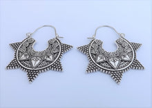 Load image into Gallery viewer, Silver Tone Hoop Style Drop Earrings
