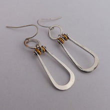 Load image into Gallery viewer, Silver &amp; Gold Tone Drop Earrings
