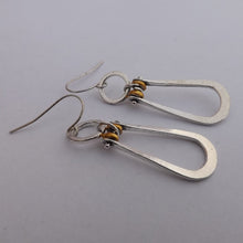 Load image into Gallery viewer, Silver &amp; Gold Tone Drop Earrings
