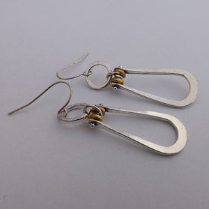 Silver & Gold Tone Drop Earrings