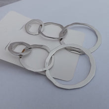 Load image into Gallery viewer, Silver Tone Round Chain Link Drop Earrings
