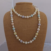 Load image into Gallery viewer, Soft Pastel Fabrice &amp; Faux Pearl Vintage Beads Handmade Necklace
