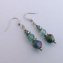 Load image into Gallery viewer, Teal Handmade Glass Bead Earrings
