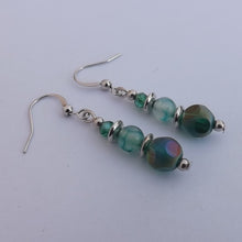 Load image into Gallery viewer, Teal Handmade Glass Bead Earrings
