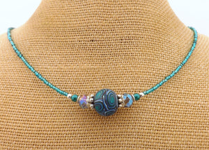 Dark Teal Kathryn Design Handmade Bead Necklace