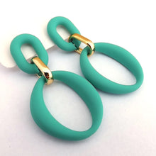 Load image into Gallery viewer, Colour &amp; Gold Tone Large Acrylic Earrings (Multiple colour options)
