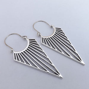 Triangle Drop Hoop Style Earrings (Gold or Silver)