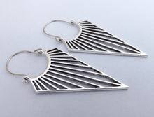 Load image into Gallery viewer, Triangle Drop Hoop Style Earrings (Gold or Silver)
