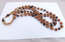 Load image into Gallery viewer, Triple Strand Vintage Wood Bead Necklace
