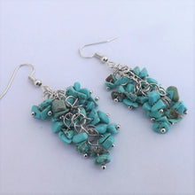 Load image into Gallery viewer, Turquoise Chip Drop Earrings
