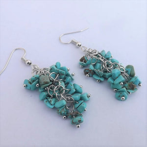 Turquoise Chip Drop Earrings