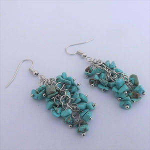 Turquoise Chip Drop Earrings