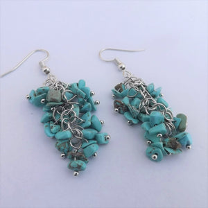 Turquoise Chip Drop Earrings