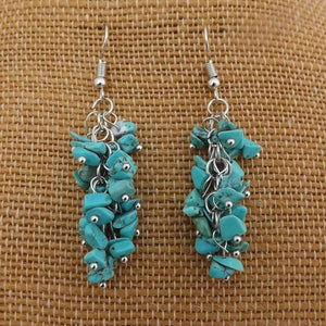 Turquoise Chip Drop Earrings