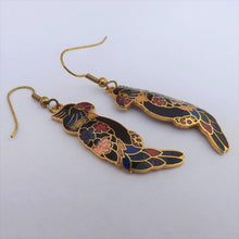 Load image into Gallery viewer, Vintage Enamel &amp; Gold Tone Parrot Earrings
