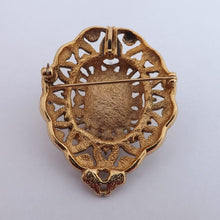 Load image into Gallery viewer, Vintage Faux Pearl &amp; Gold Tone Pendant/Brooch &amp; Earrings
