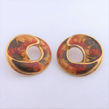 Load image into Gallery viewer, Vintage Gold Tone, Red &amp; Green Stud Earrings
