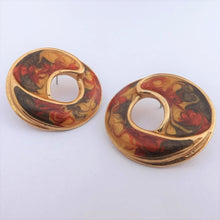 Load image into Gallery viewer, Vintage Gold Tone, Red &amp; Green Stud Earrings
