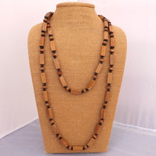 Load image into Gallery viewer, Vintage Long Wood Bead Necklace
