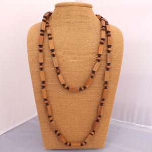 Vintage Long Wood Bead Necklace