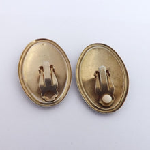 Load image into Gallery viewer, Vintage Teal, Pink &amp; Blue Vintage Enamel Clip on Earrings
