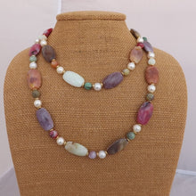 Load image into Gallery viewer, Vintage Faux Gemstone &amp; Pearl Bead Necklace
