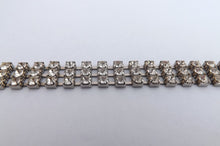Load image into Gallery viewer, Vintage Silver Tone Rhinestone Bracelet
