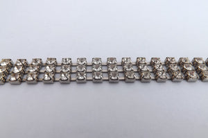 Vintage Silver Tone Rhinestone Bracelet