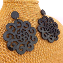 Load image into Gallery viewer, Warm Dark Grey Acrylic Drop Earrings
