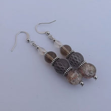 Load image into Gallery viewer, Warm Grey Handmade Glass Bead Earrings
