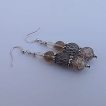 Load image into Gallery viewer, Warm Grey Handmade Glass Bead Earrings
