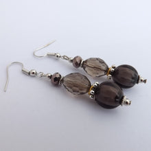 Load image into Gallery viewer, Warm Grey, Gold &amp; Silver Handmade Bead Earringsv
