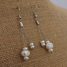 Load image into Gallery viewer, White Freshwater Pearl Bead Drop Earrings
