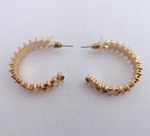 White, Copper, Grey & Gold Tone Hoop Earrings