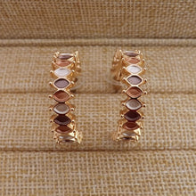 Load image into Gallery viewer, White, Copper, Grey &amp; Gold Tone Hoop Earrings
