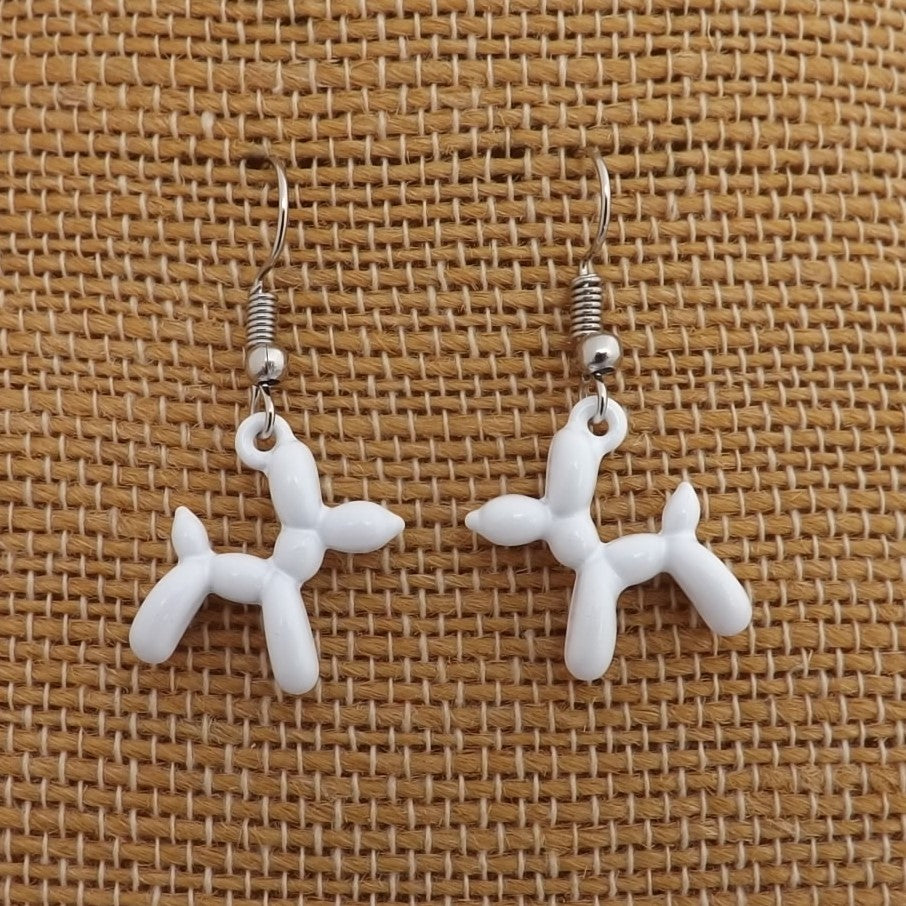 Poodle Balloon Dog Drop Earrings (12 colour options)