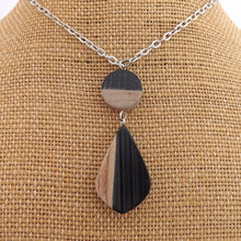 Load image into Gallery viewer, Wood &amp; Black Resin Pendant Necklace
