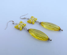 Load image into Gallery viewer, Yellow Butterfly Handmade Acrylic Bead Drop Earrings
