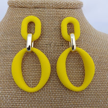 Load image into Gallery viewer, Colour &amp; Gold Tone Large Acrylic Earrings (Multiple colour options)
