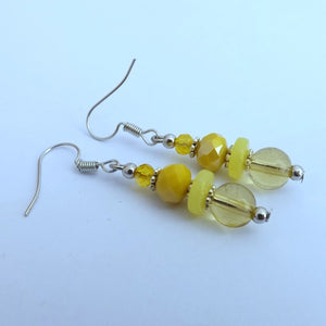 Yellow Handmade Bead Earrings