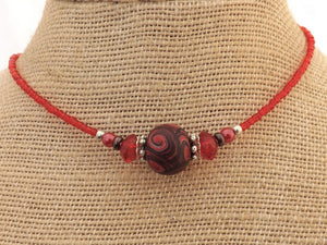 Red & Black Kathryn Design Handmade bead necklace