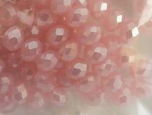 Load image into Gallery viewer, 6x8mm  Light Milky Pink Silver Lustre Crystal Cut Rondelle Beads
