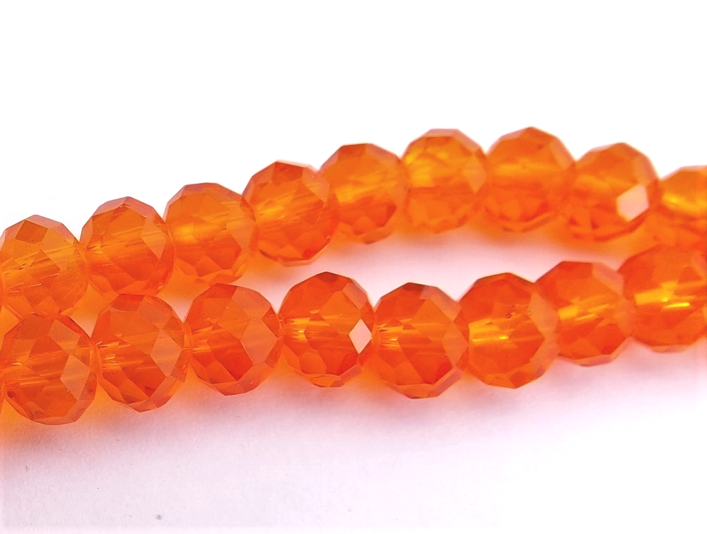 6x8mm Light Orange Crystal Cut Rondelle Beads