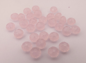 10pcs Light Milky Pink 6x8mm Crystal Rondelle Beads