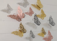 Load image into Gallery viewer, Mix Pack 12x Hollow Metallic Effect 3D Butterfly Wall Decals
